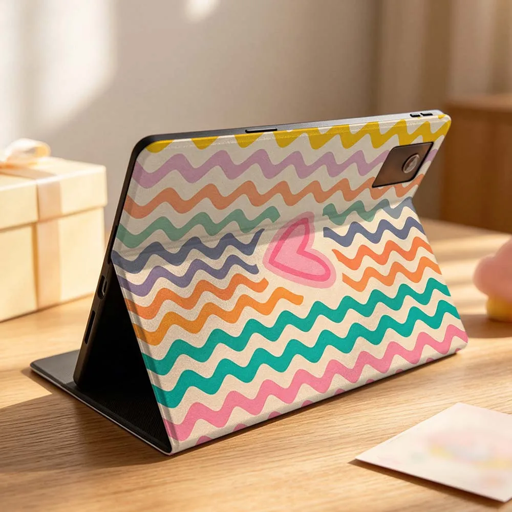 Cartoon Stripe Line Dog Case For Lenovo Idea Tab K10 M10 P11 P12 Xiaoxin Pad Pro GT Plus 10.6 11 11.1 inch 2025 Folding Tablet
