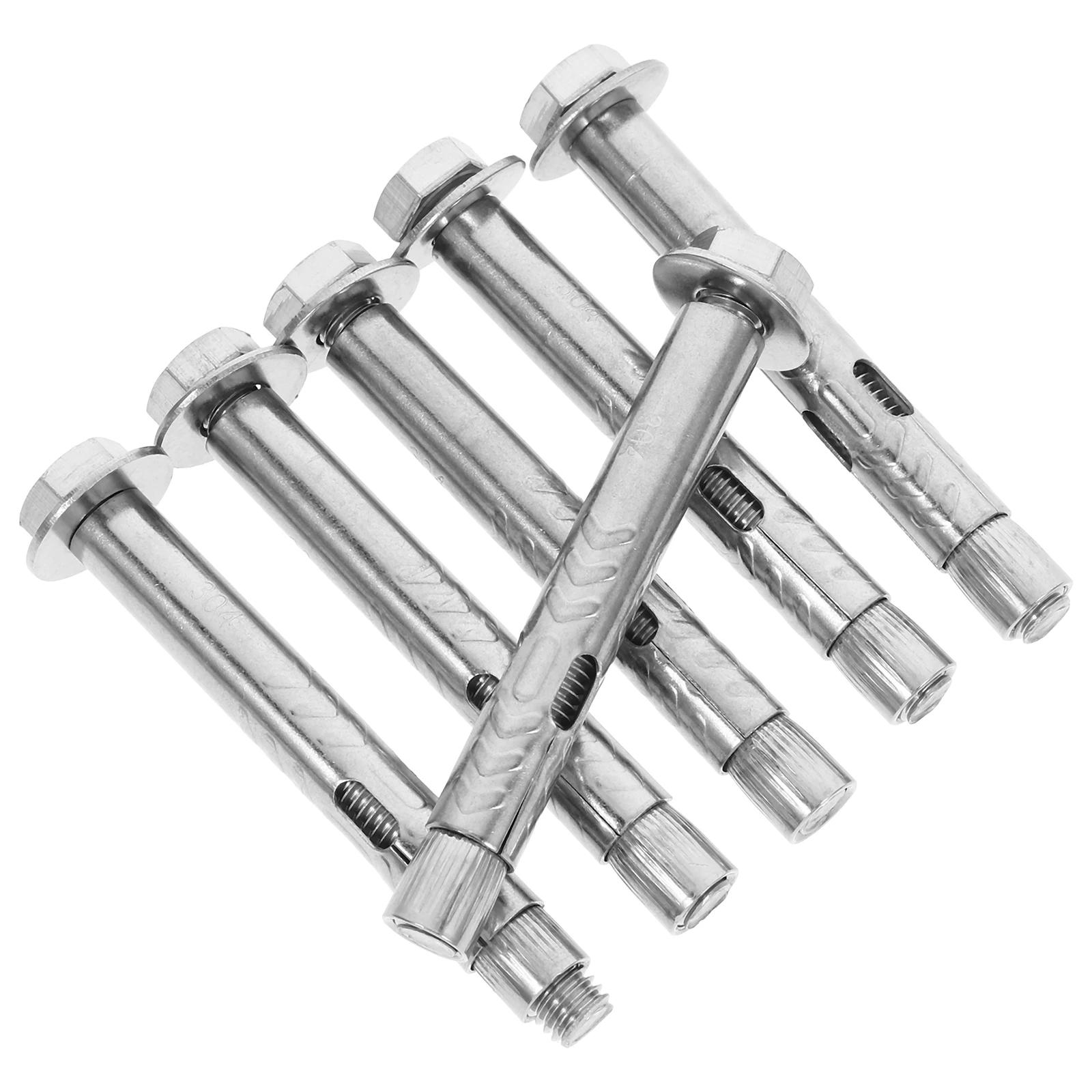 

6pcs Expansion Screw Anchor Set 304 Stainless Steel Heavy Duty M6x60mm External Nuts Concrete Fixing Bolts