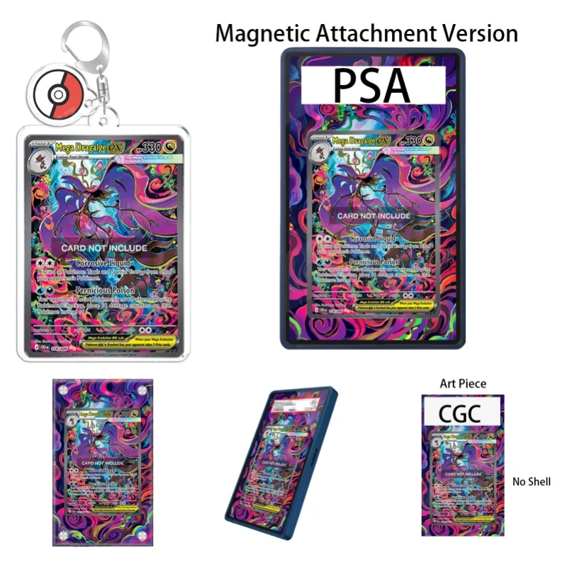 Art Display for Pokemon Chaos Rising Mega Dragalge ex Anime Expand Art Fans Gift Recyclable Acrylic Protective Case Keychain