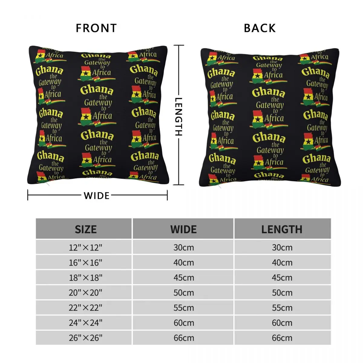 Ghana Gateway To Africa Square Pillowcase Polyester Linen Velvet Creative Zip Decor Home Cushion Cover