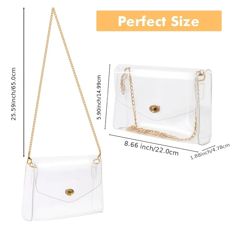 Clear Purse Gift for Women Clear Crossbody Bag Cute for Sports Concert Prom Party Present