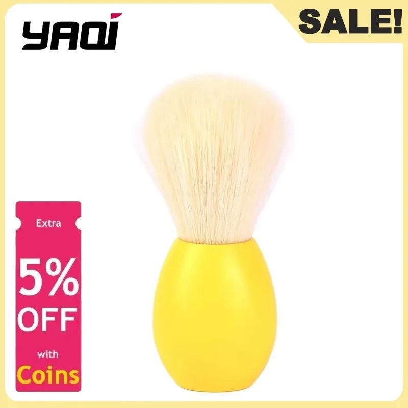 

YAQI Minimalism Bunny Cashmere Knot Shave Brush in Yellow Version For Easter Day Mens Shaving Tool Durability Wet Shaving Brush