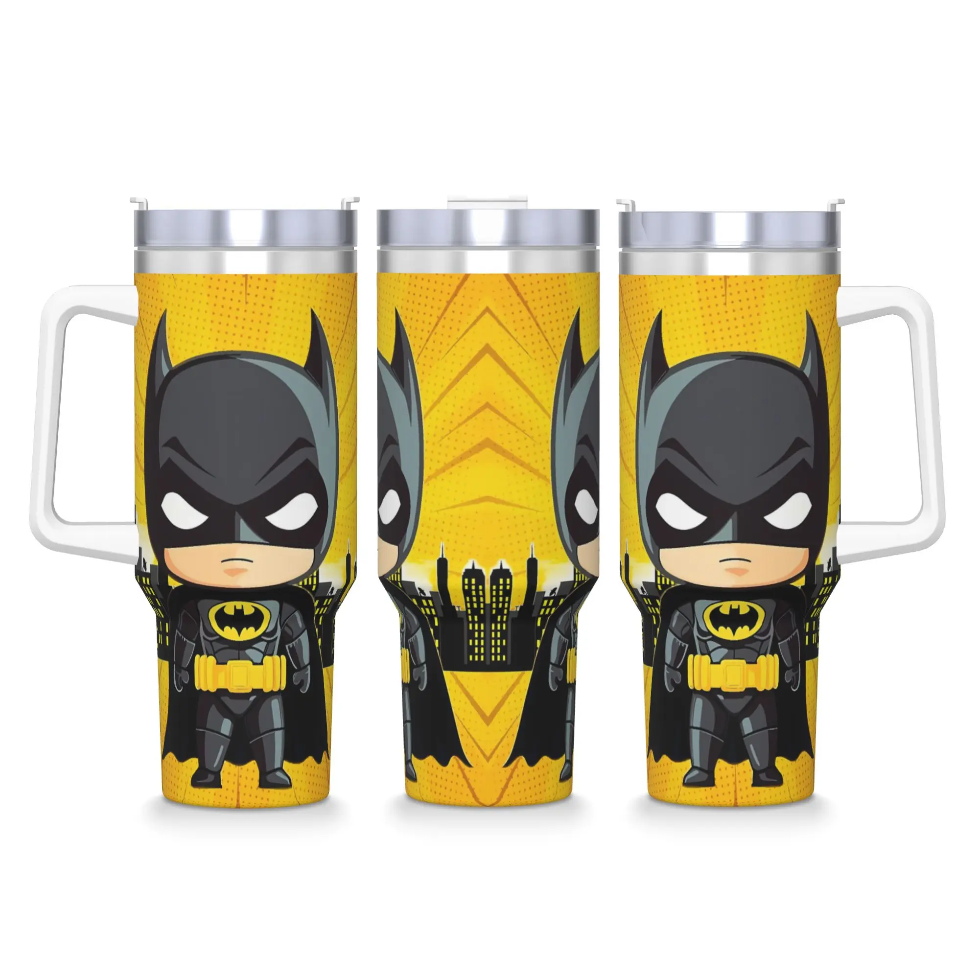 B-Batmans Cartoon Tumbler 3D Print Cold and Hot Water Bottle Leakproof Stainless Steel Thermal Mug Custom Beach Car Mugs