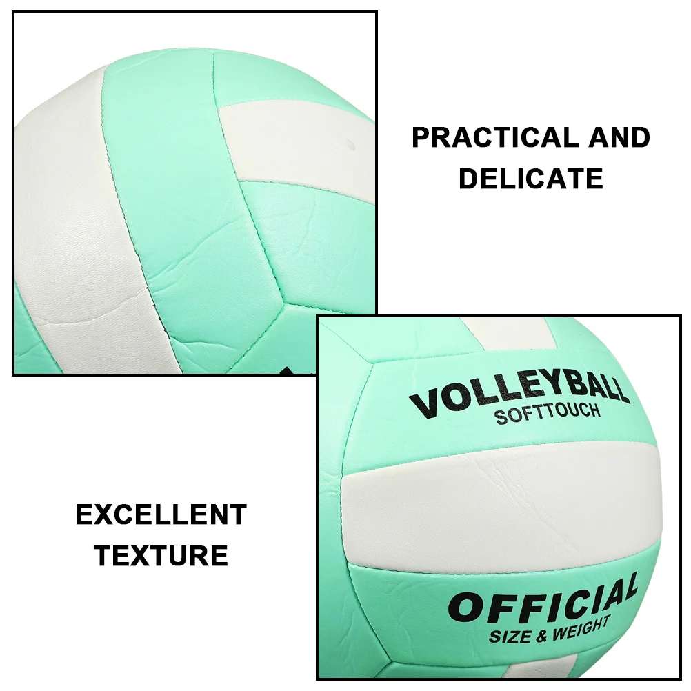 2 قطعة الكرة الطائرة الناعمة حجم 5 لمنافسة التدريب الداخلي كرة ممارسة متينة ألوان نابضة بالحياة مدخل قبضة خفيفة الوزن