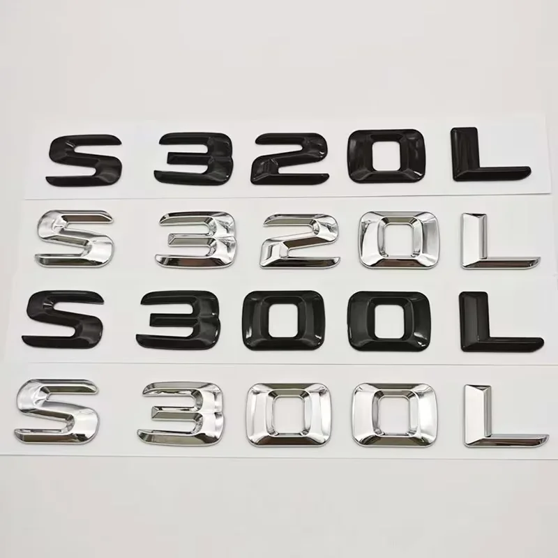 3D ABS Car Letters Logo S300L S320L Badge Sticker Emblem Decals For Mercedes Benz S Class S300L S320L V221 V222 Tail Accessories
