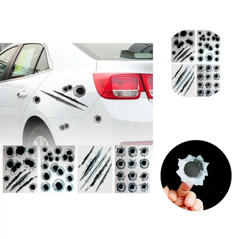 4 Sheet Fashion Car Sticker  Funny Convenient Vehicle Sticker  Decorative 3D Hole Car Body Decal