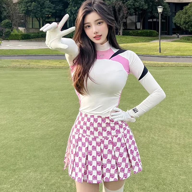

Autumn Golf Women's Long-Sleeve Quick-Dry Breathable Anti-Exposure Skirt Sports Premium Set