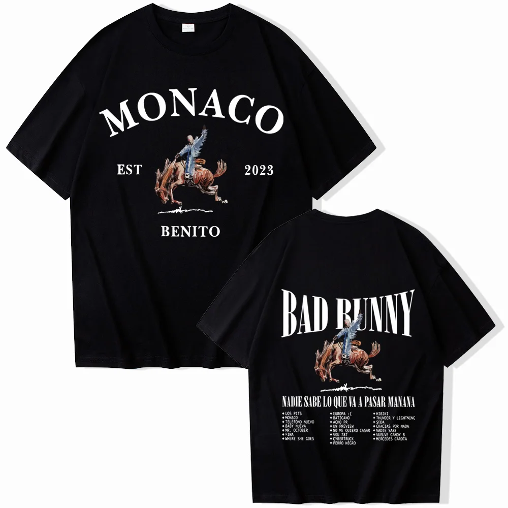 Bad Bunny Nadie Sabe Lo Que Va A Pasar Manana T-Shirts Harajuku O-Neck Short Sleeve Man Woman Shirts Fans Gift