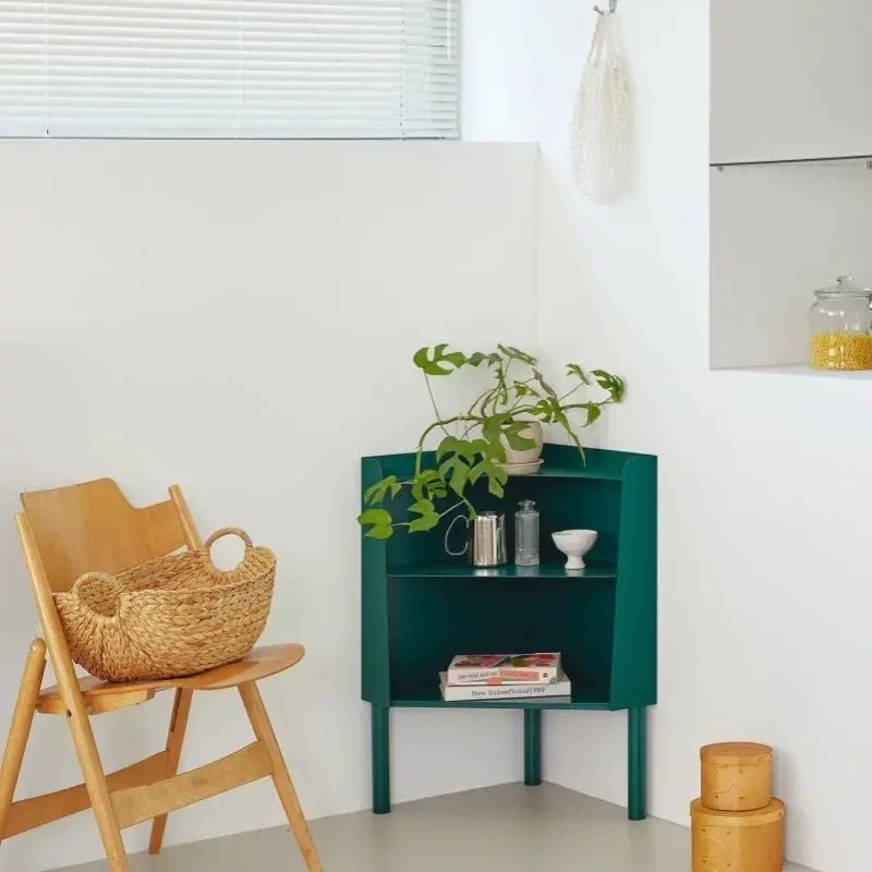 Color corner bookshelf Floor-to-ceiling corner bookcase, living room study storage shelf Creative corner cabinet - view 4