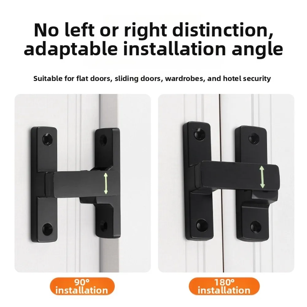 Pet Proof Latch Security Door Latch 90 And 180 Degree Locking Flexible Mounting Angles Space-saving Door Latch