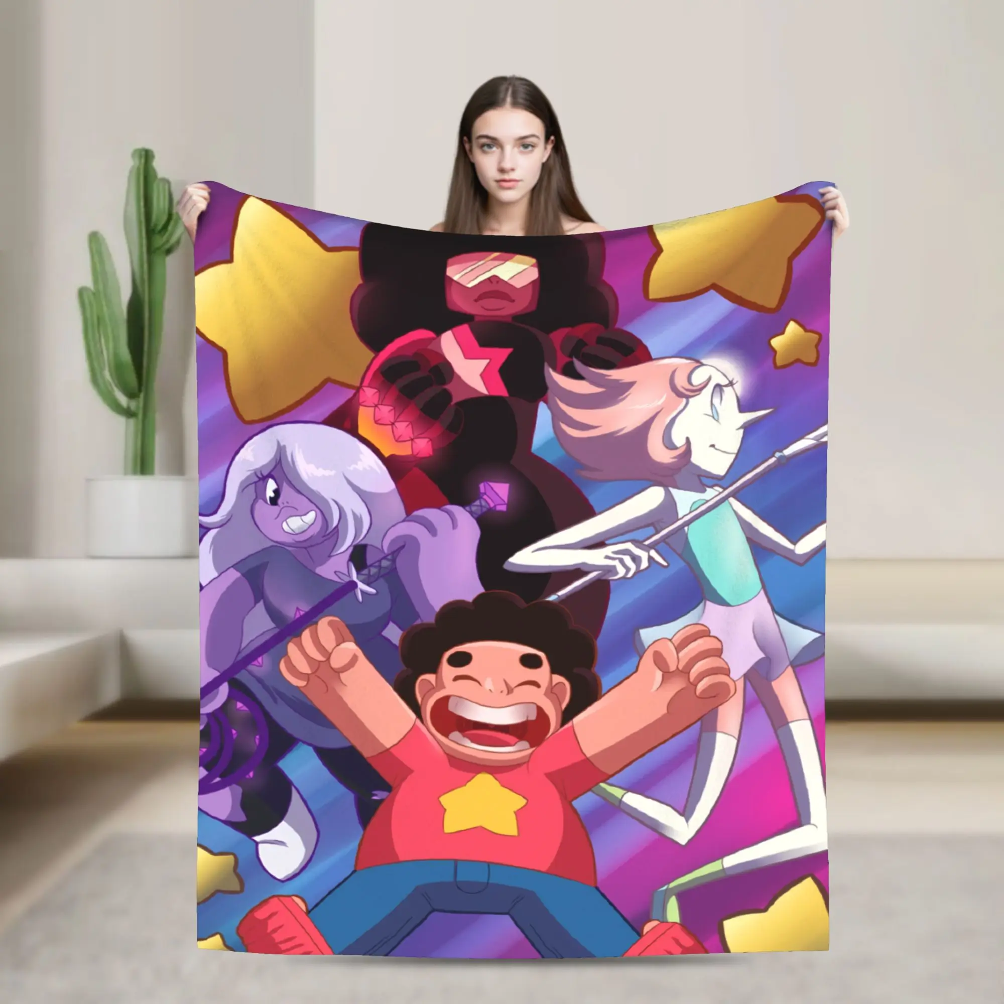 Steven Universe  Flannel Throw Blanket  Blanket for Bed Car Lightweight Quilt,