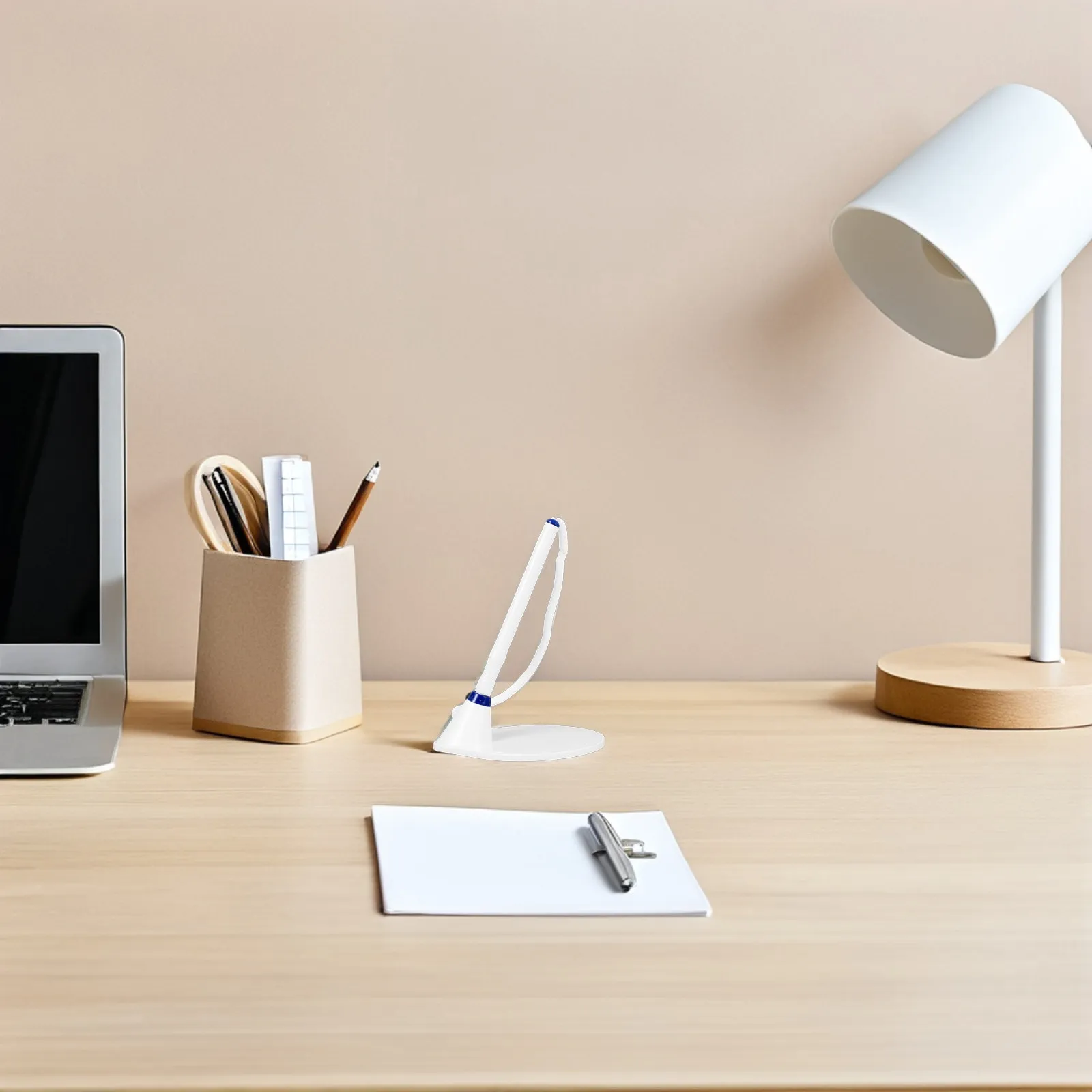 

Counter Desk Pen with Plastic Base Cord Secure Ballpoint Signing Pen Desktop Chain Holder for Office School Workplace Writing