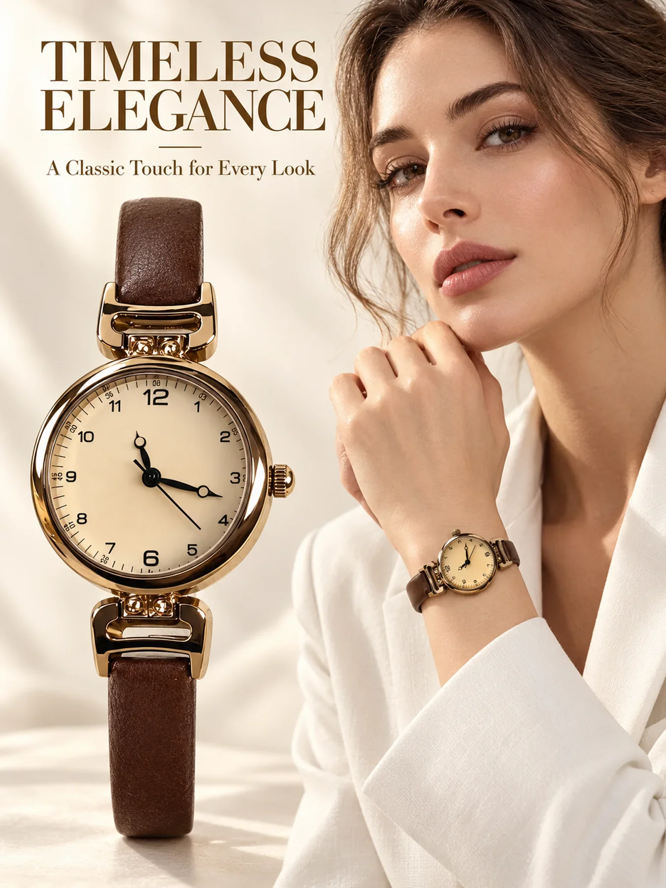 Womens Watch Leather Strap Elegant Quartz Wristwatch Minimalist Ladies Clock Reloj Mujer Relogio Feminino Daily Gift