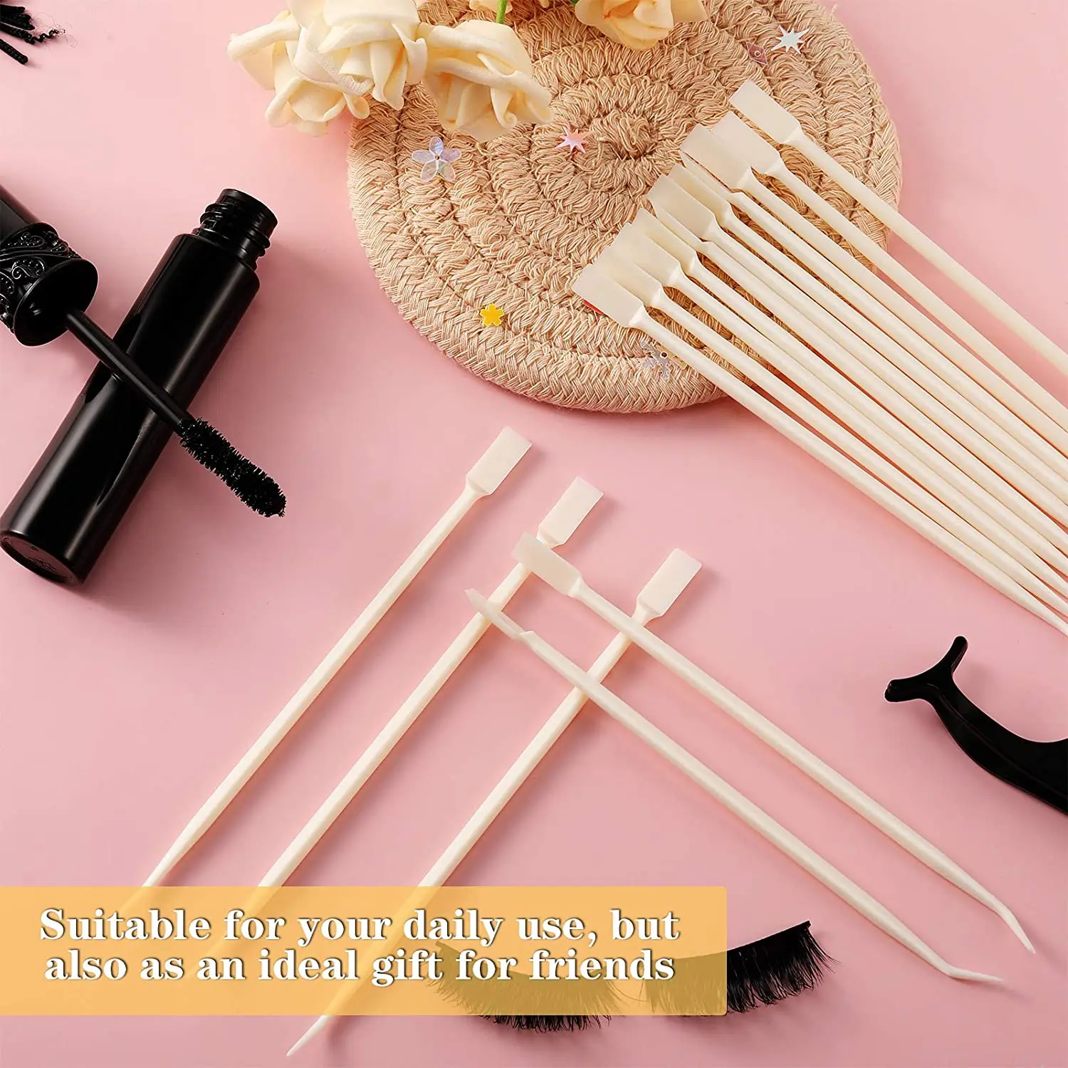 10Pcs 2 Weg Wimpern Dauerwelle Stick Kleber Löffel Lash Lifting Curler Applikator Wimpern Pinzette Wimpern Verlängerung Sticks Liefert