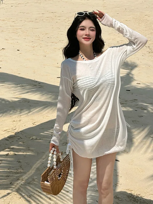 

plus Size Women's Tee Piece Swimsuit Sexy Zebra Stripe Bikini Vaion Wear Comfortable Underwear Long Sve round Ne