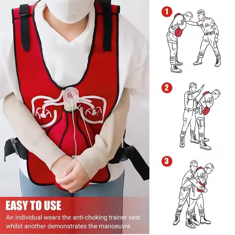 Adult/Child Heimlich Training Vest Wearable Tracheal Obstruction First Aid Training Practice Teaching Accessory