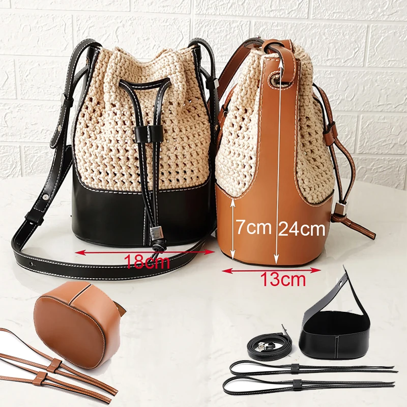 DIY Leather Knitting Crochet Bag Bottom Base for Drawstring Shoulder Buckle Bag Making Set HandBag For Backpack