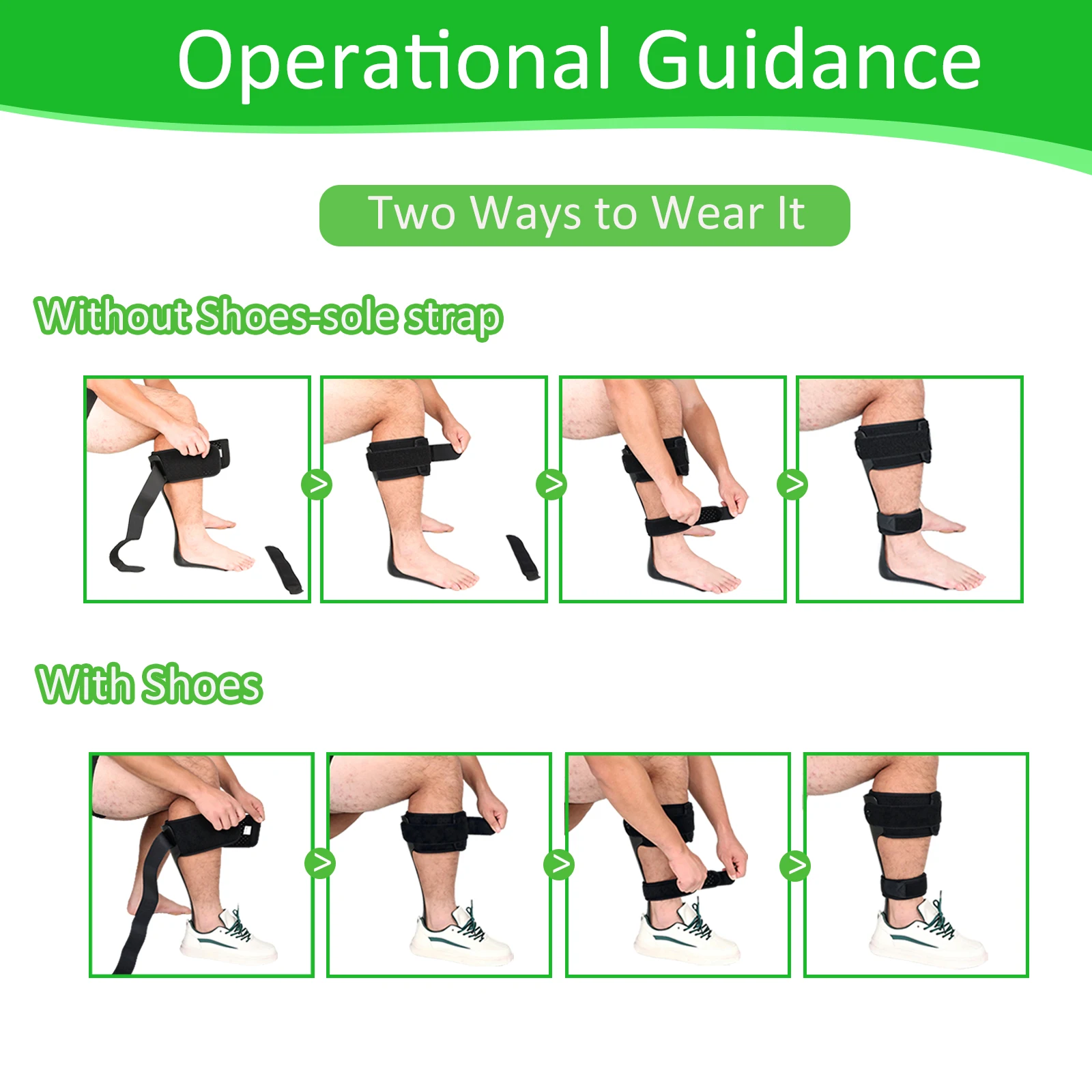 AFO Drop Foot Brace Orthosis, Medical Ankle Foot Support Stabilizer, Lightweight Foot Drop Corrector Brace for Men and Women