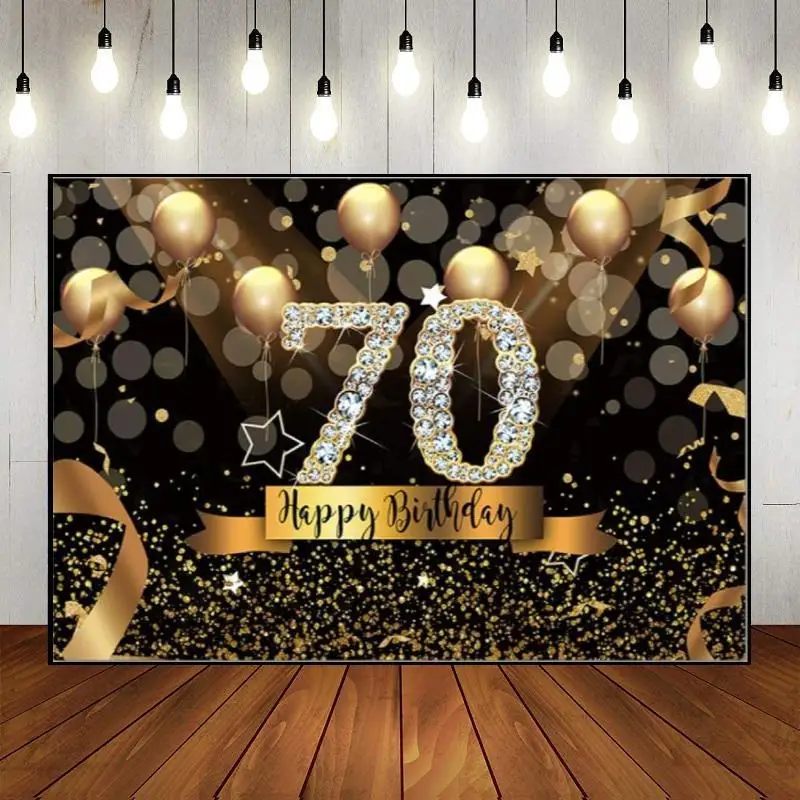 

The Breath of Youth Photography Party Backdrop Balloon Happy 70th Birthday Decoration Custom Wall Background Photo Man Woman