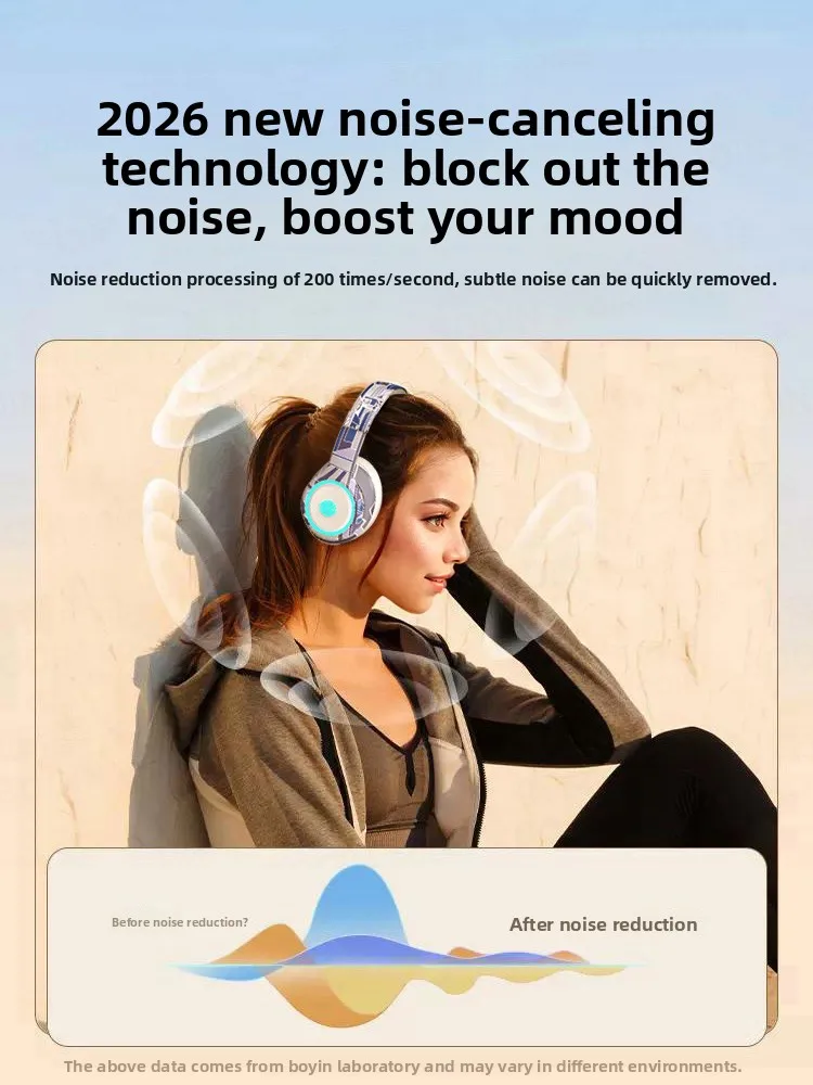 2026 new head-mounted bluetooth headset wireless e-sports game computer mobile phone earmuff noise reduction special sports