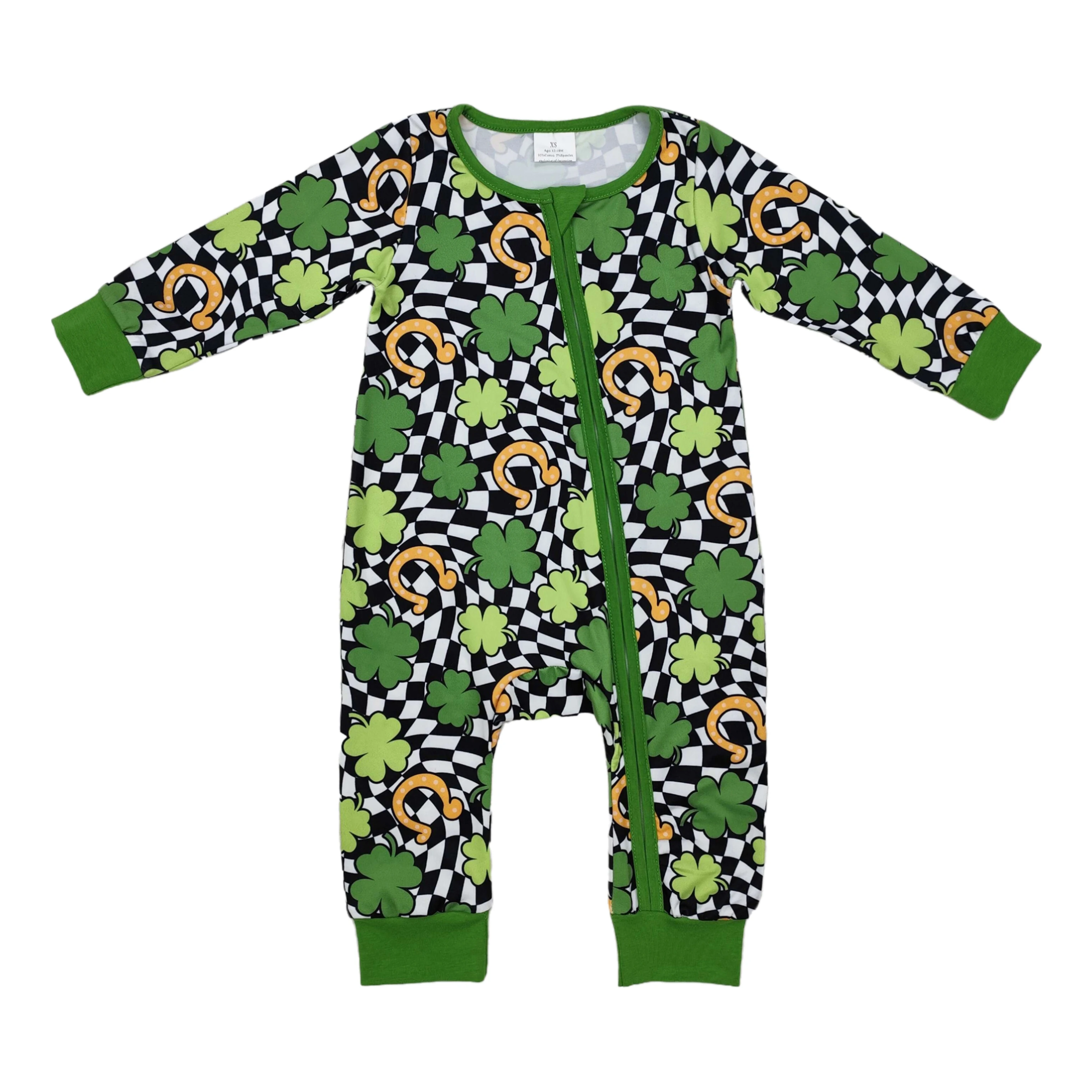 

Боди для новорожденных, зеленый комбинезон с длинными рукавами, детский комбинезон на молнии для маленьких мальчиков, клетчатый комбинезон, детский комбинезон, оптовая продажа