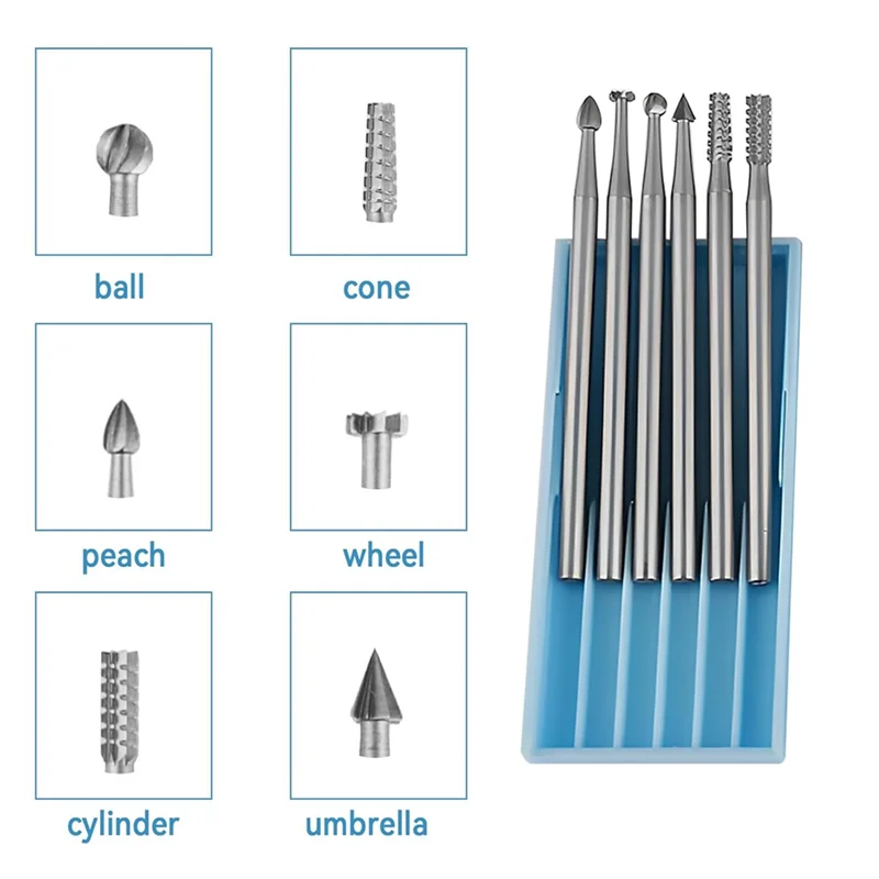 AT13 24 قطعة 3/32 بوصة (2.3 مللي متر) لقمة ثقب نحت الخشب الصلب المستديرة للأدوات الدوارة المتوافقة مع قلم النقش