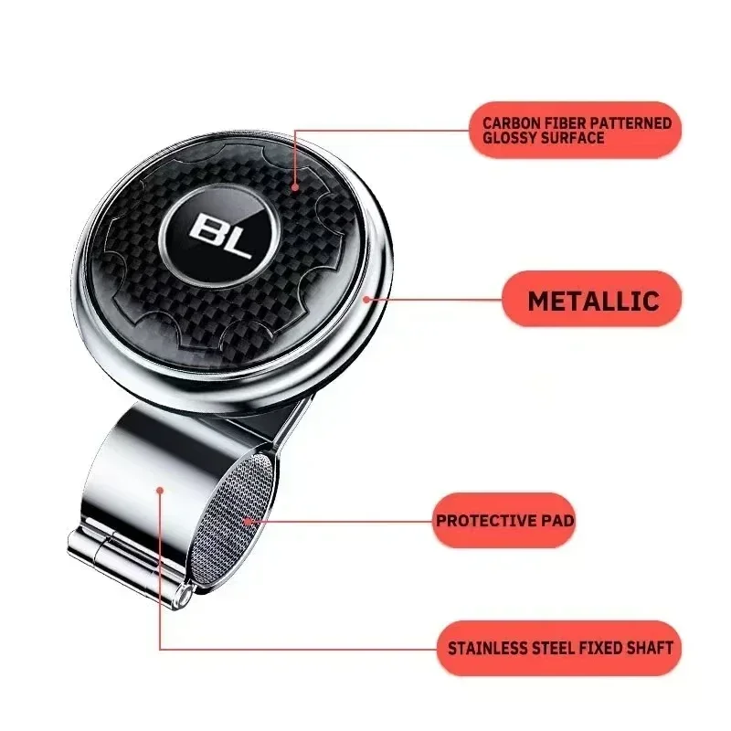 Universeller Auto-Lenkrad-Booster-Spinner-Knopf, 360-Grad-Drehung, Kugelgriff für Autos, Semi-LKW, Gabelstapler, Autoteile – Detail 5