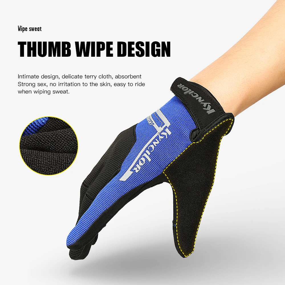 Outdoor Sports Bicycle Gloves Ultra-fine Fiber Wear-resistant Anti Sweat Anti Slip Breathable Touch Screen Riding Gloves