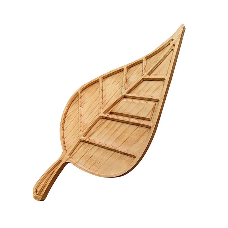 Appetizing Wine Board Wooden Serving Plate Leaf Shape Charcuterie Board Platter Cheese Party Supplies Aperitif Ornament