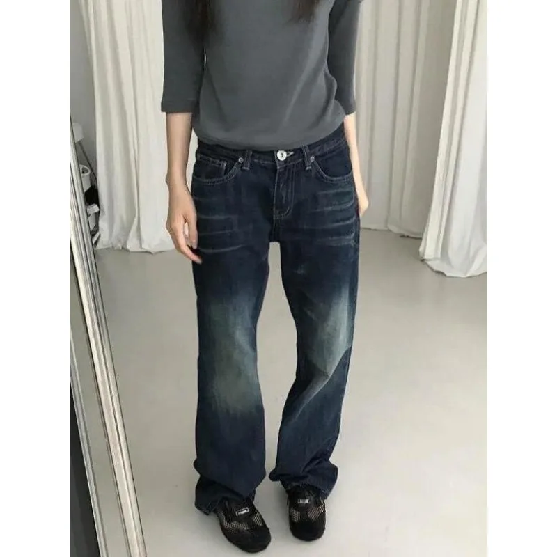 High Waist Wide Leg Jeans Women's Loose Fit Bootcut Denim Pants Plus Size Slimming Trousers for Pear Shaped Body Autumn Style