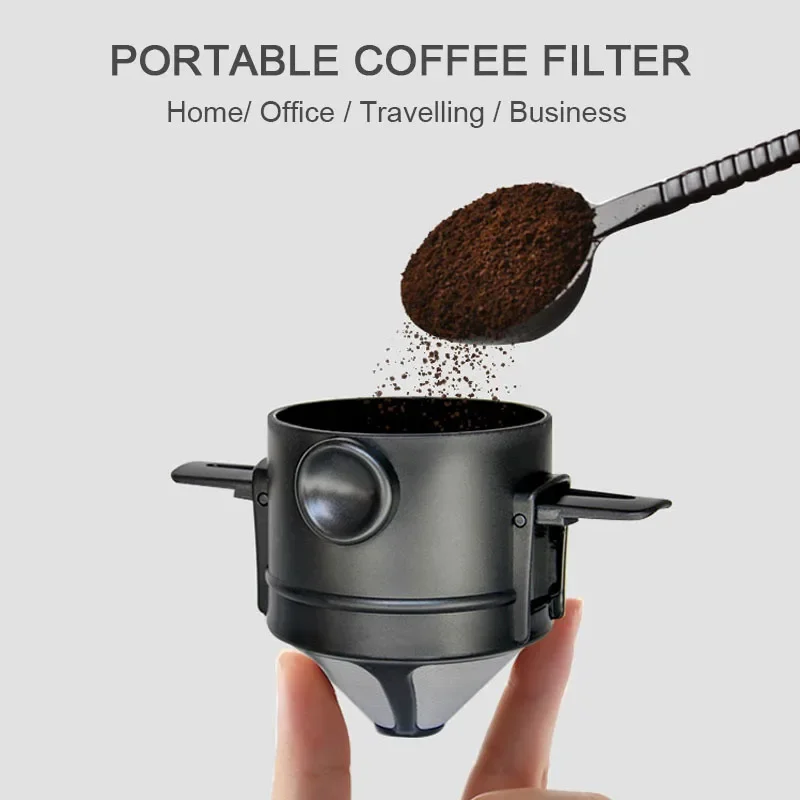 Mini Giet Over Koffie Druppelaar Herbruikbare Opvouwbare Drip Koffie Filter Draagbare Papierloze Koffiezetapparaat Voor Office Home Reizen Kamp