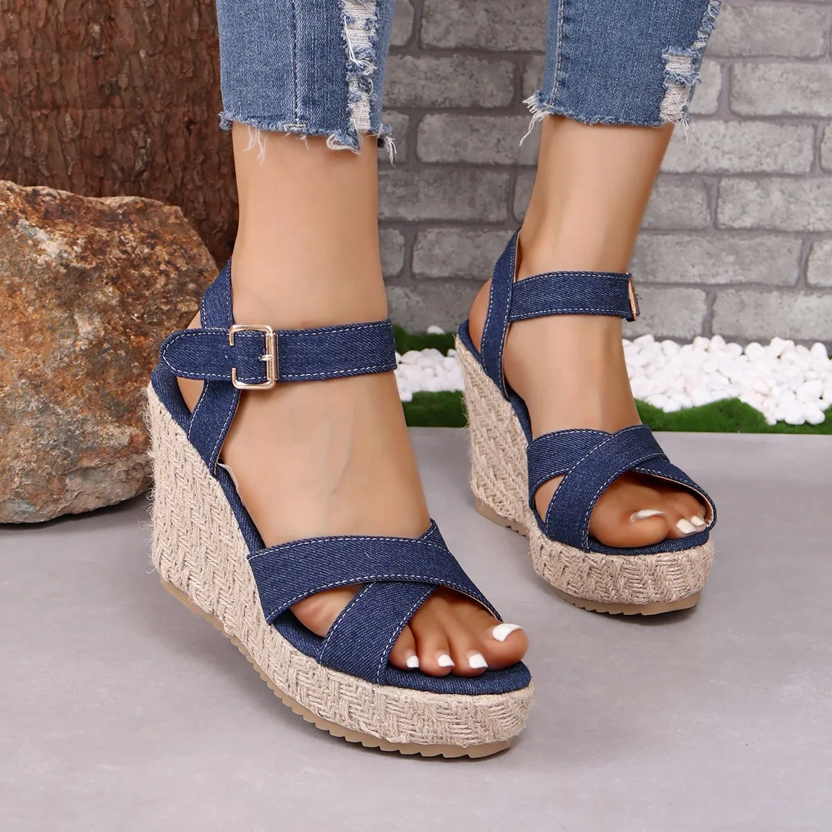 Zapatillas Mujer Verano Espadrilles Wedges Woman Sandals Summer New in Ladies Comfort Casual Shoes Party Sandals Footwear