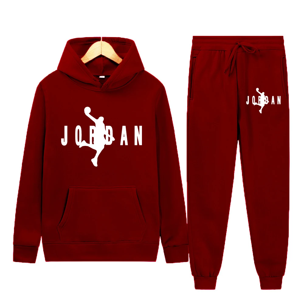 2025 Autumn/Winter Men's jogging Fitness sportswear Set: Fashionable long-sleeved sweatshirt + casual pants 2-piece set