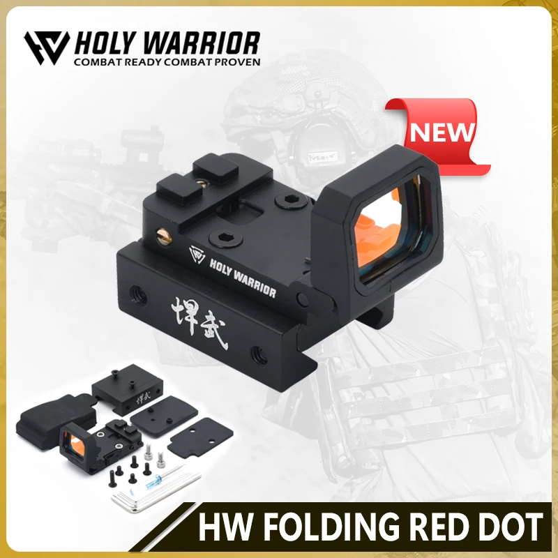 

Folding Flip Up Mini Red Dot Sight Holographic Reflex Sight RM06 For Outdoor Hunting Glock Pistol W/20mm Rail Mounts and Slides