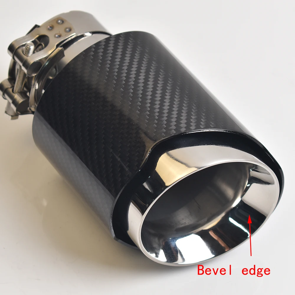 Universal Car Accessories  Stainless Steel Muffler Glossy Tip Slash Cut End Pipe Bevel Edge With VREMUS