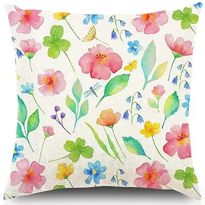 Summer Throw Pillowcase Rural Decorative Pillowcase Pink Daisy Sofa Outdoor Pillowcase Home Decorations 45x45 pillow case