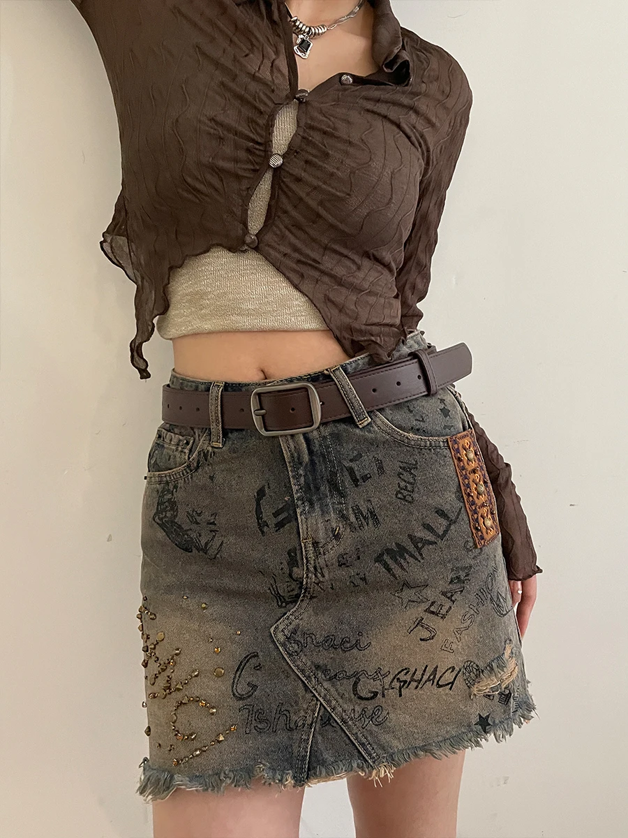 Belt Women\'s 2024 New Summer Decorative Jeans Student Coffee Versatile Wide Belt Design Feel Belt Black
