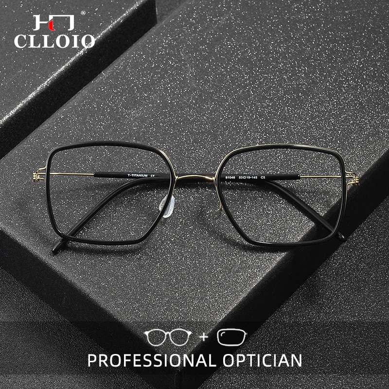 

CLLOIO Fashion Handmade Pure Titanium Optical Glasses for Men and Women Reading Glasses Prescription Customized Eyeglasses 81046