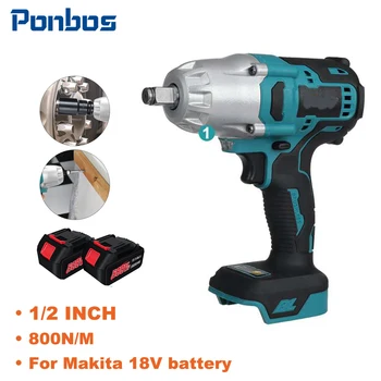 Makita 800N.M high torque brushless variable speed electric impact wrench 1/2" cordless wrench for 18V batteries