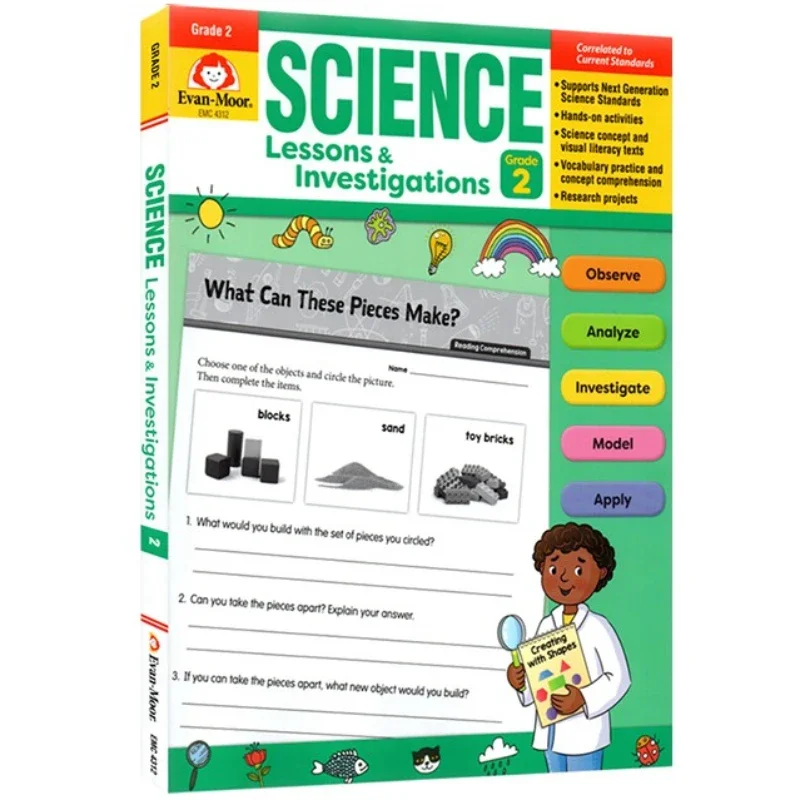 Evan-Moor Science Lessons and Investigations, Grade 2 Workbook,aged 6 7 8 9, English book 9781645140047