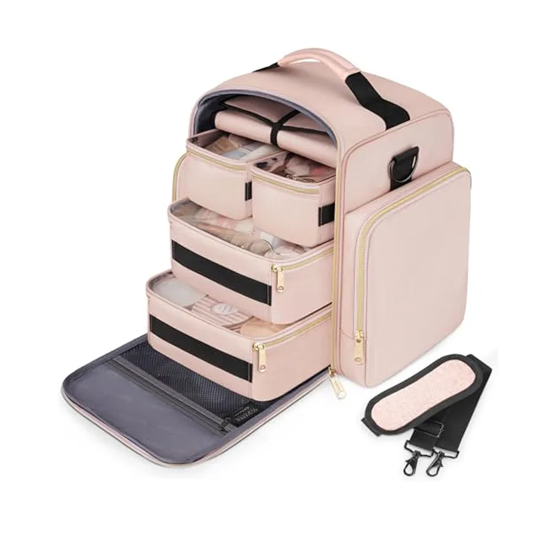 

Travel Cosmetic Bag Storage Bags 4 Detachable Boxes 1 Jewelry Sorting Roll Multiple Storage Bags Cosmetic Bag