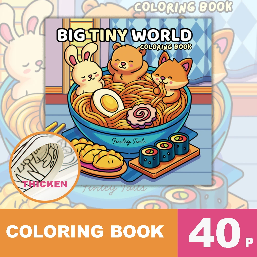 Cute animal coloring book, cute little animals, warm scenes，Relaxation Doodles Book，Festival and New Year gifts