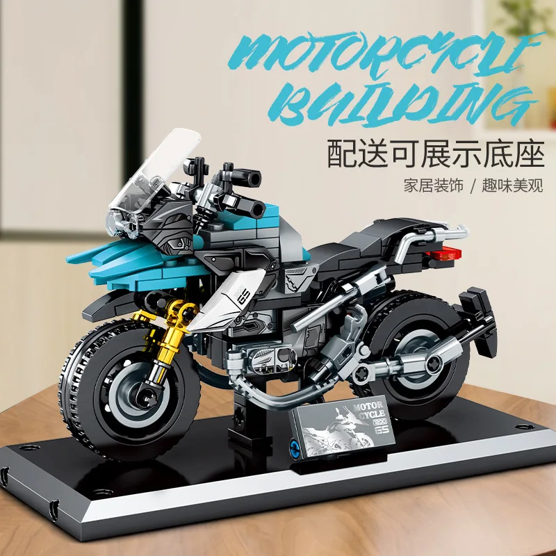 Moto Motorcycle Sets Blocks Racing Off Road Vehicle Model Building Bricks Speed Champions Sports City Motorbike Technology Toys