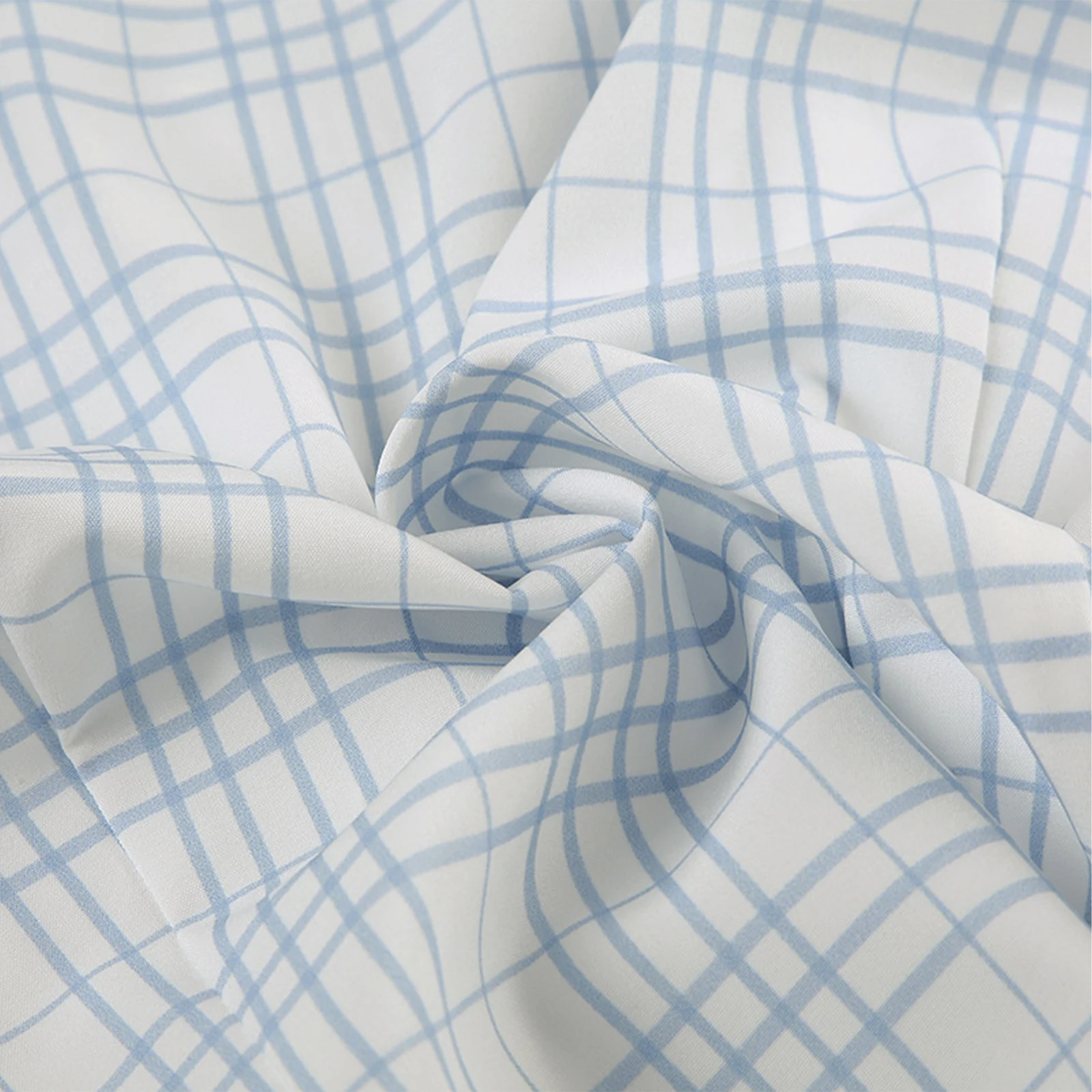 

Women Stylish Lines Check Print Basic Shirt Tops Lapel Short Sleeve Front Button-down Plaid Blouse for Daily Casual Vacation