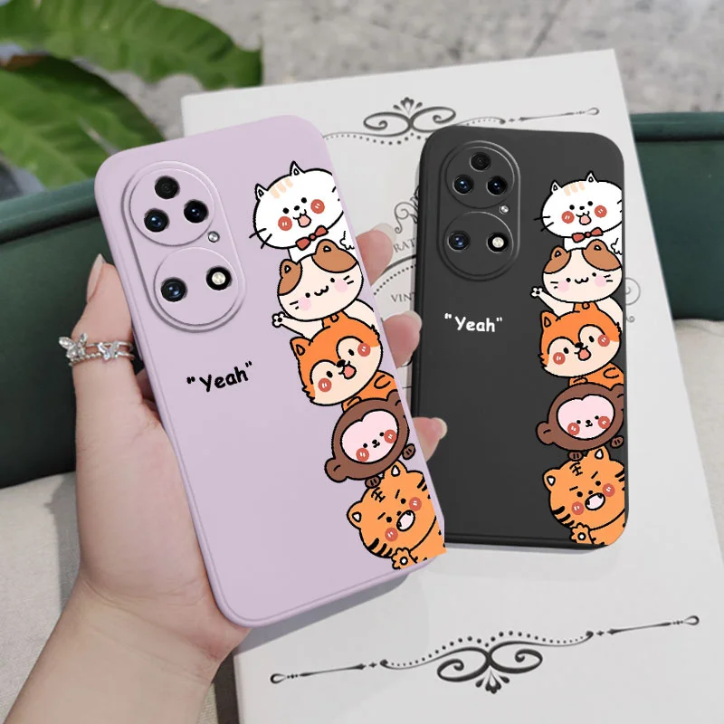 Hello casing ponsel hewan, untuk Huawei P50 P40 P30 P20 Nova 10 10SE 9 9SE Mate 50 50E 40 30 20 Pro Lite P 2021 pintar Y7A