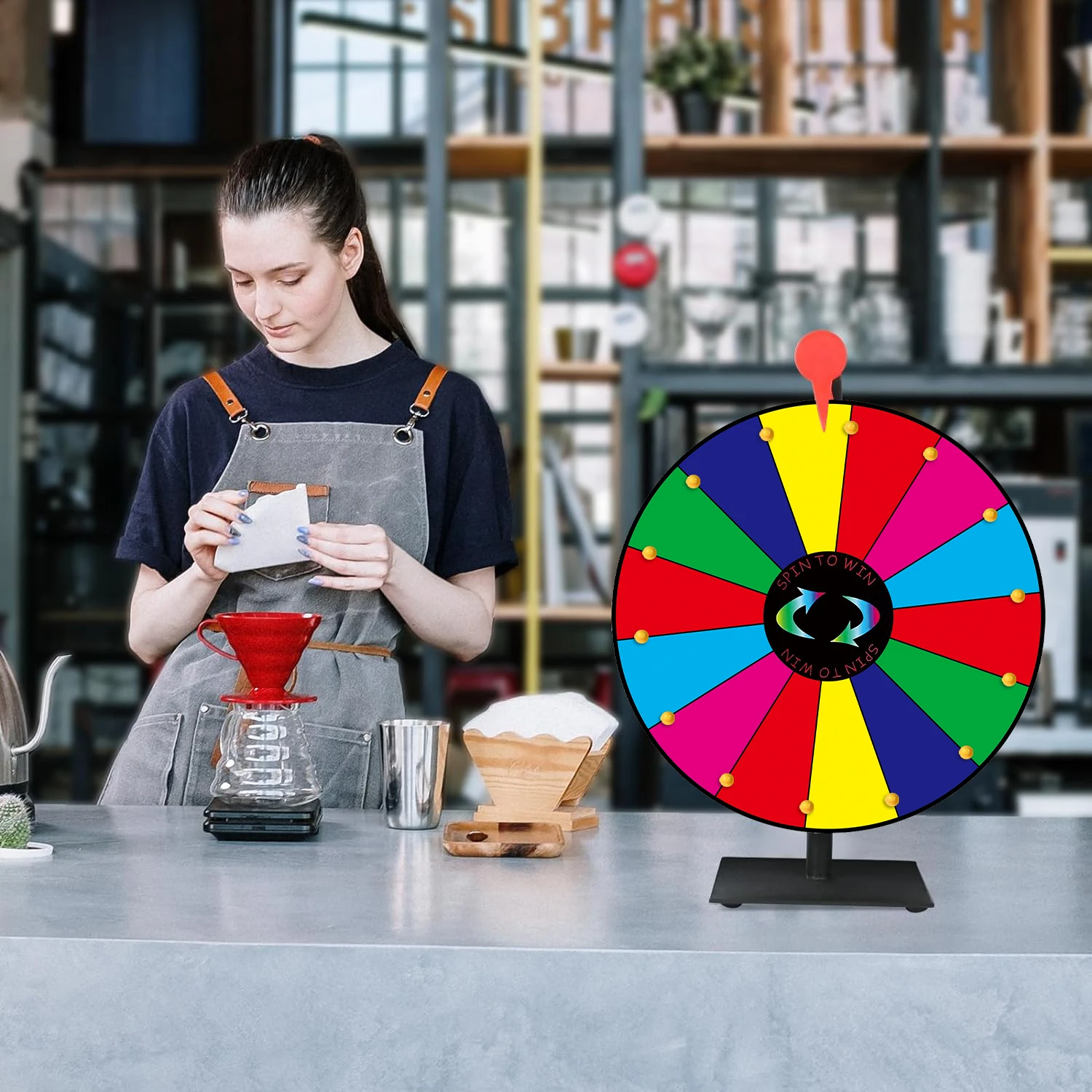 Prize Colors Wheel Game Lottery Activity Turntable Draw Spining Prize Lucky Wheel for for Carnivals Promotional Activities