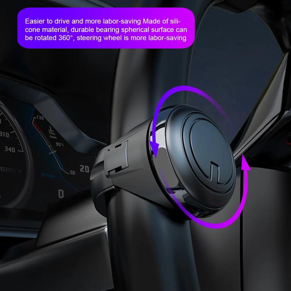 1/2PCS Turning Steering Wheel Booster Spinner Knob 360DegreeRotation Metal Bearing Power Handle Ball Shaped Suitable for All Car