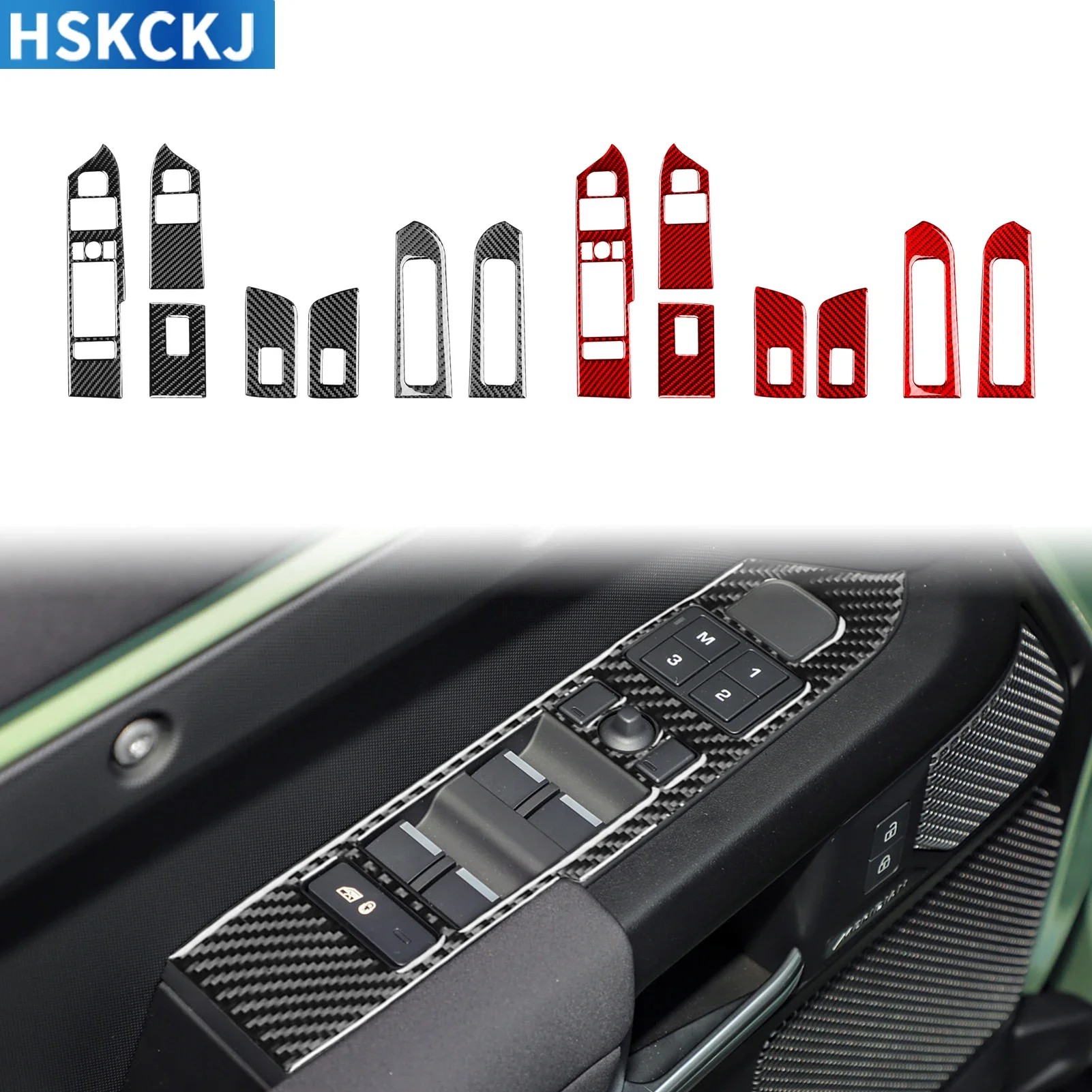 

For Land Rover Defender 2020—2023 Cars Accessories Real Carbon Fiber Lifting Switch Panel Cover Sticker Decorative Modification