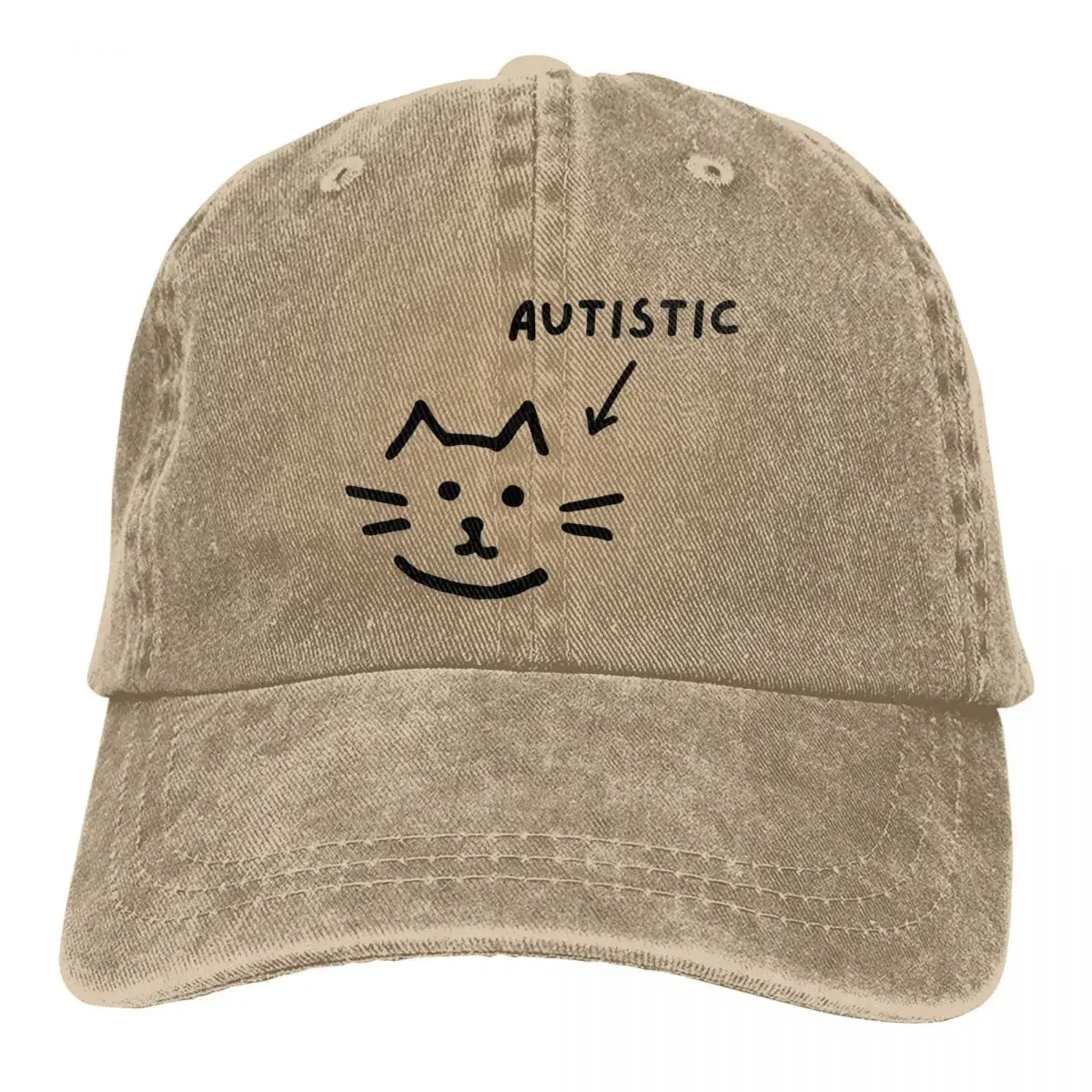 

Мужские и женские бейсболки с аутистическим котом, регулируемые повседневные хлопковые солнцезащитные шляпы, унисекс, шляпы для папы