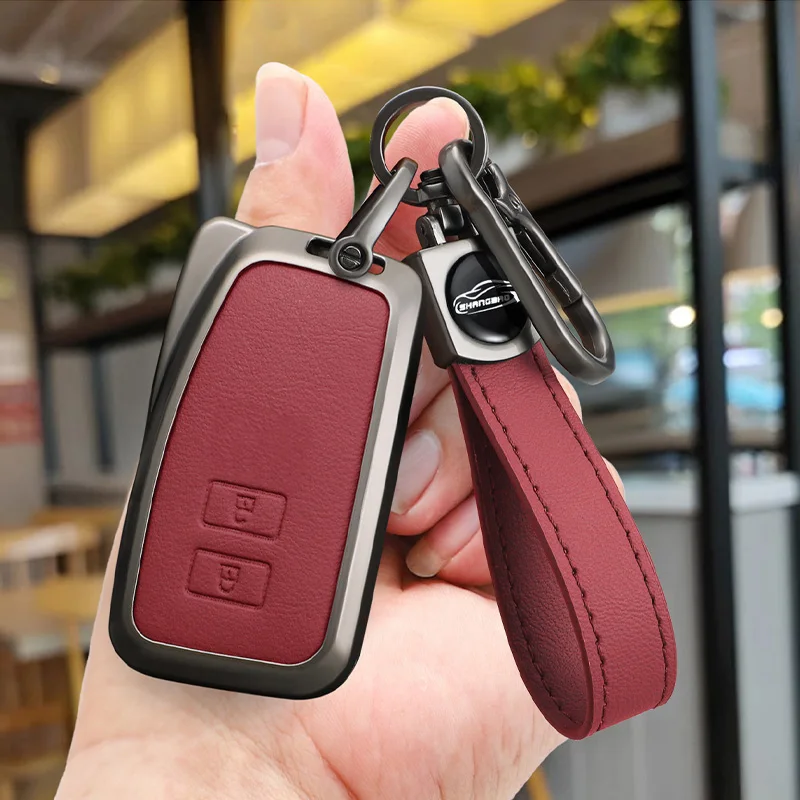 New Zinc Alloy Car Key Modification Shell,Luxury Leather Car Remote Key Cover for Lexus ES200 RX300 NX200, Stylish Full Wrap Key